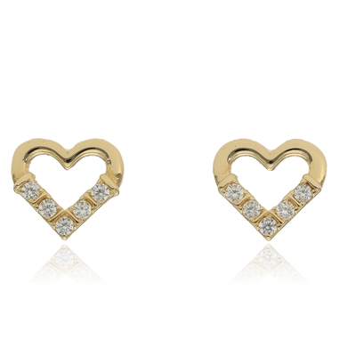 Arany szív fülbevaló (ÖZ-E-331-CZ_KT)